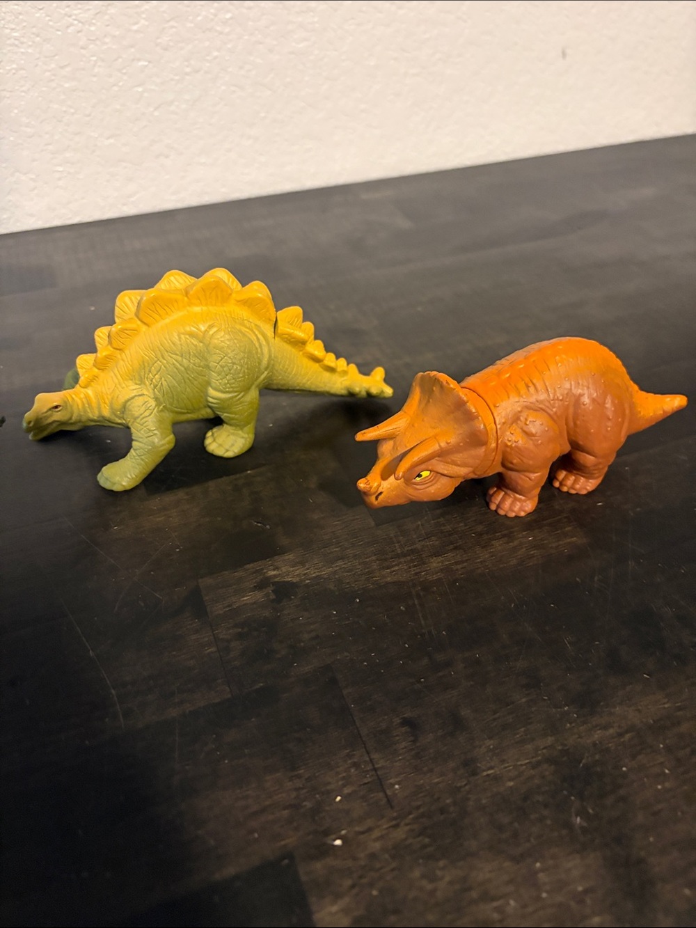 Vintage 1988 Playskool Dinosaur Toys Lot of 2 Triceratops & Brontosaurus
